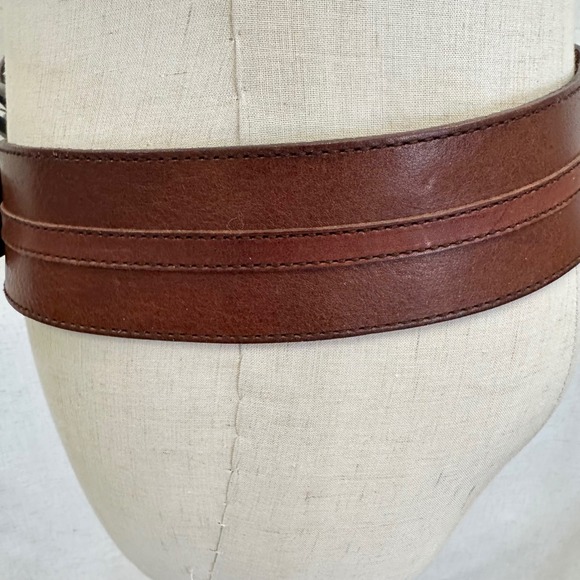 Ralph Lauren Brown Leather O Ring Belt Genuine Leather Size Medium - Picture 6 of 13